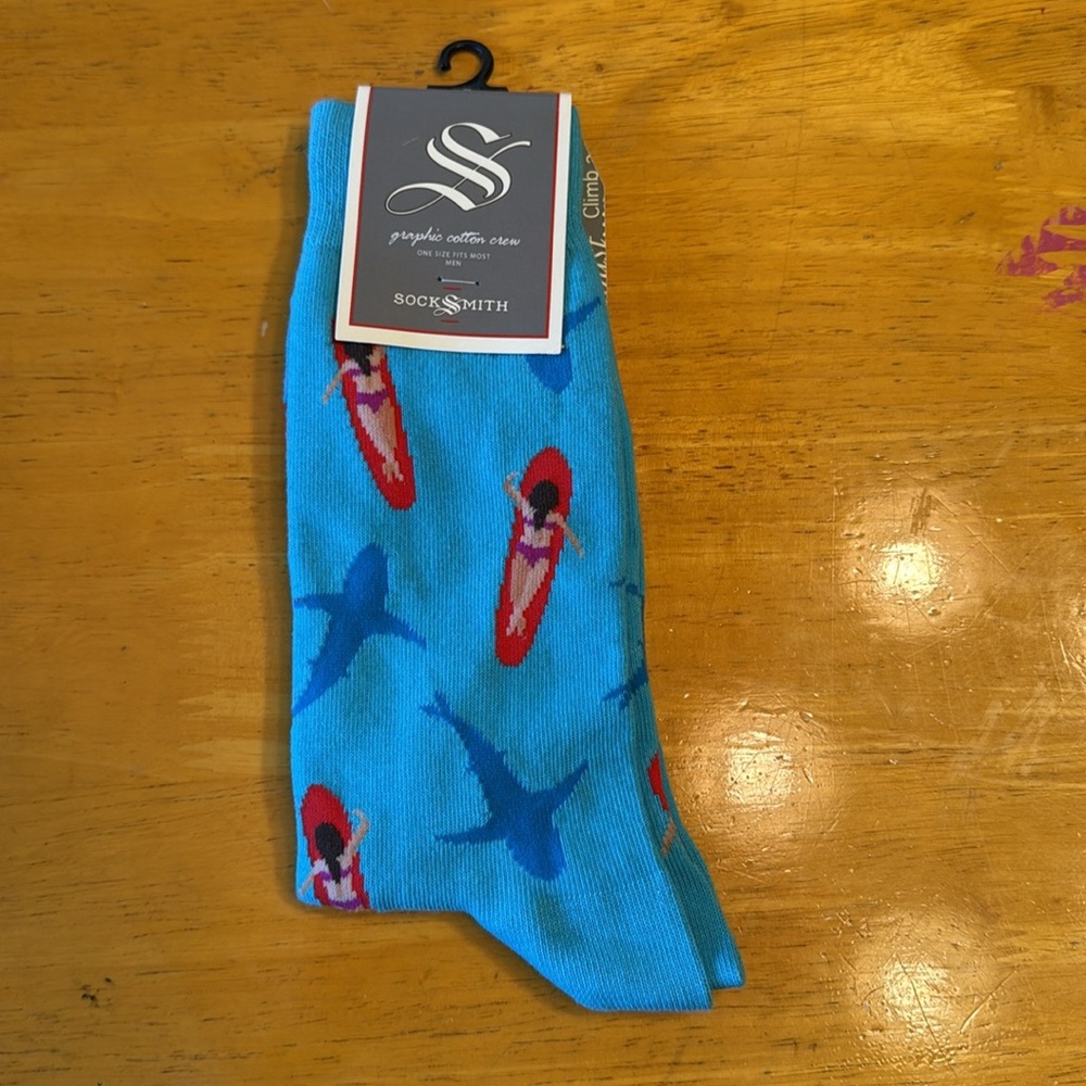 Sock Smith Shark with Swimmer socks. New with tag